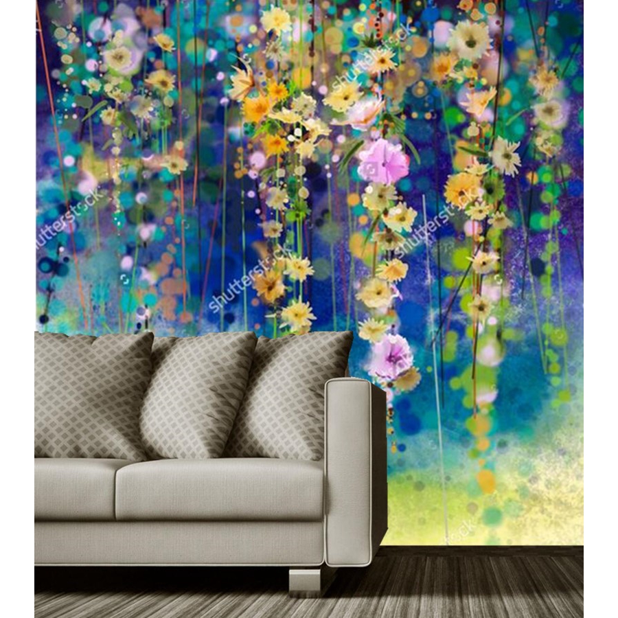 Custom Vintage Floral Wallpaper Abstract Flower Art Watercolor Wallpaper Papel De Parede Living Room Tv Sofa Wall Bedroom Mural Shopee Philippines