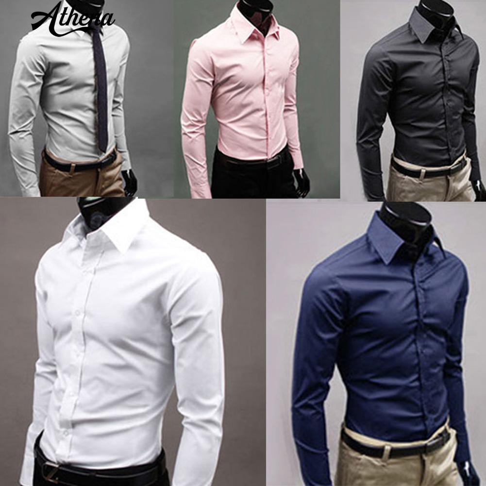 [COD] Men's Luxury Casual Formal Long Sleeve Slim Fit Business Dress ...