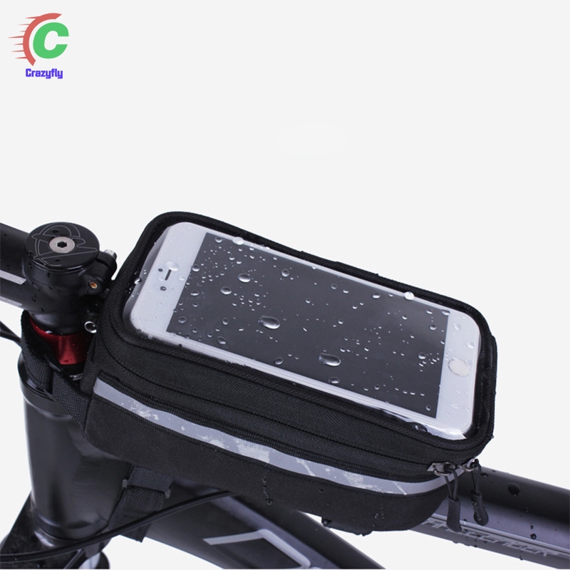 Cycling Bike Bicycle Front Frame Pannier Tube Bag For 4.8/" 5.7/" Mobile Phone