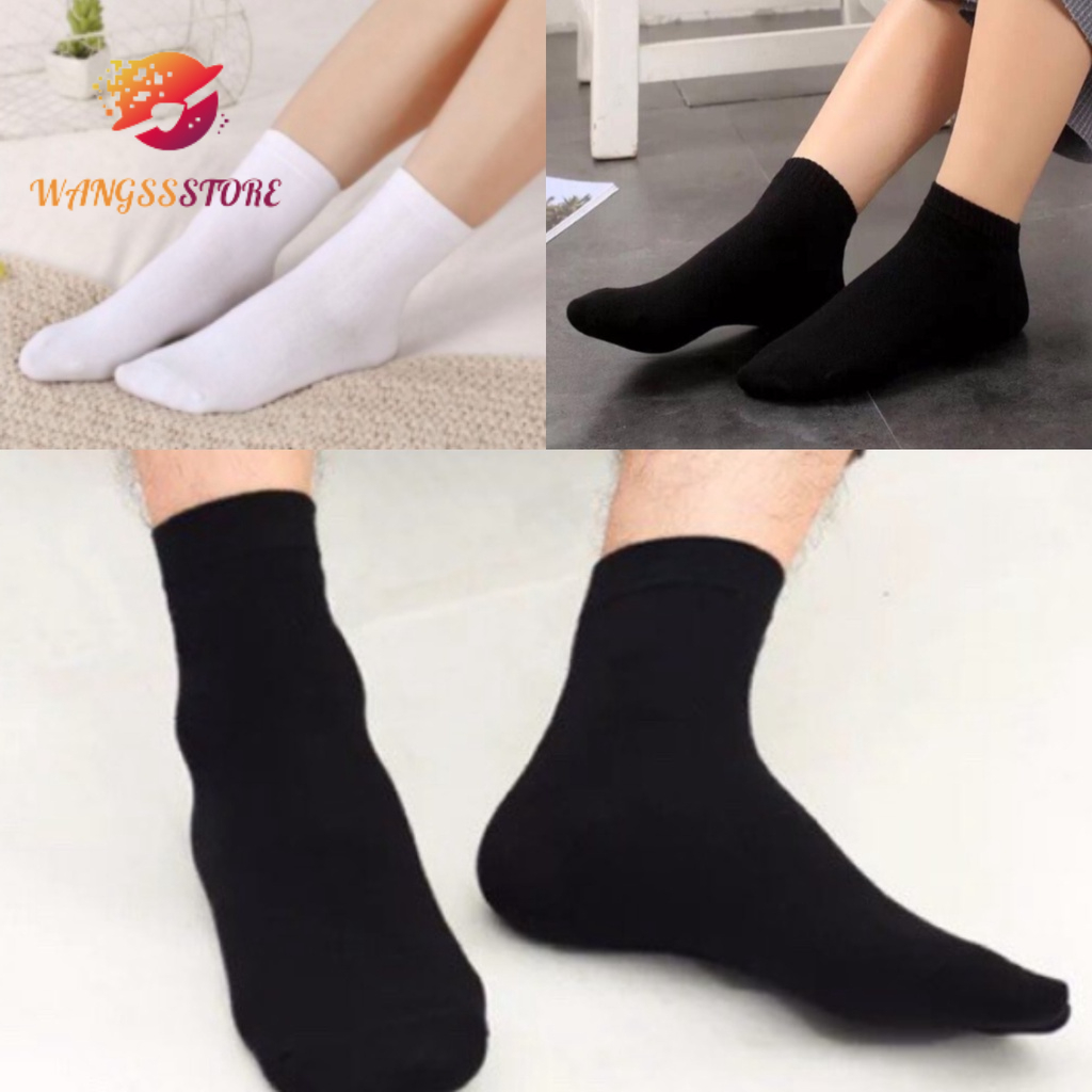 WANGSSSTORE Unisex Basic Socks Plain Ankle Sock Iconic Socks student ...