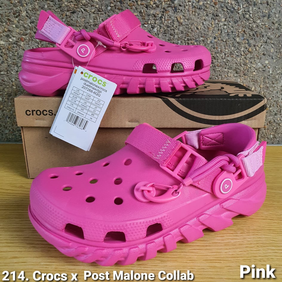 ONHAND Authentic 214. Crocs x Post Malone Collaboration Color Pink Posty Co  | Shopee Philippines