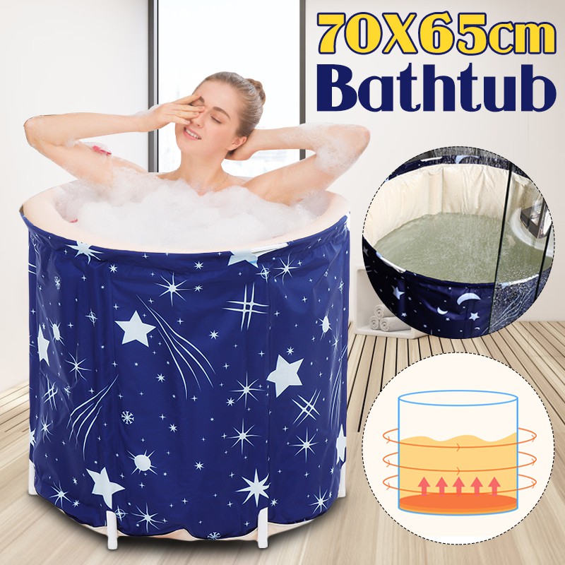 SHOUSE Folding Bathtub Portable PVC Water Tub Outdoor Room Adult Spa