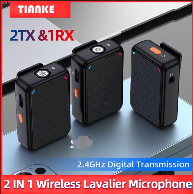 TIANKE TK66 Wireless Microphone, Lapel Recording Microphone,Dual