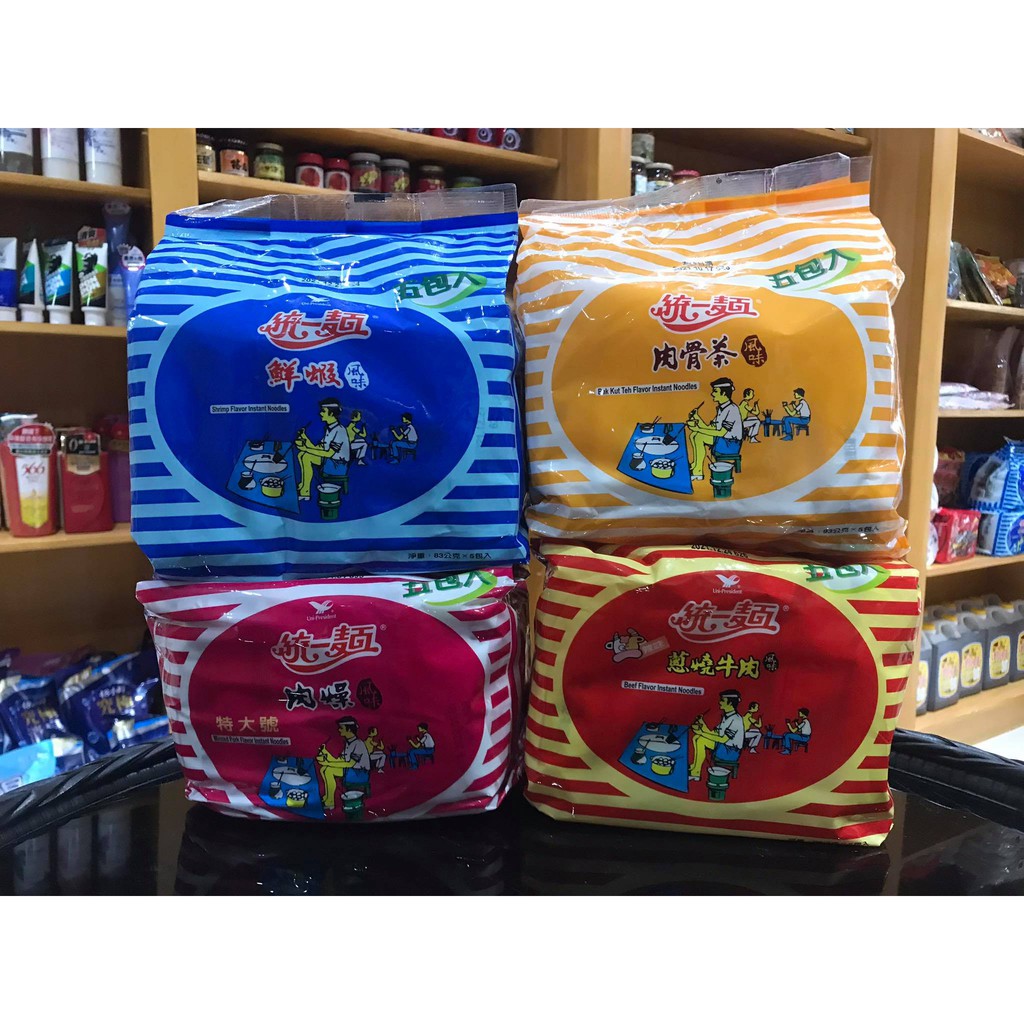 TAIWAN INSTANT NOODLES UNI PRESIDENT(FLAVORS BEEF,SHRIMP,MINCED PORK