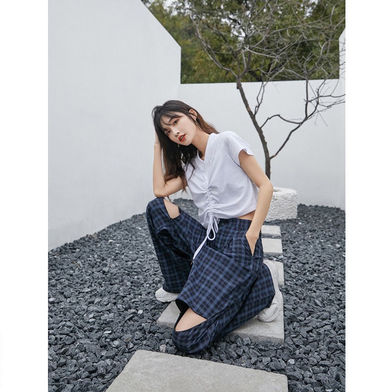 straight plaid pants