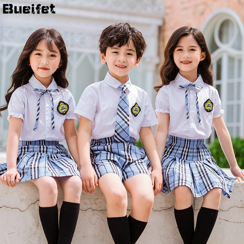 Kids Korean Style Kindergarten Primary School Uniforms Boys Girls Short  Sleeve Summer Japanese Stude | Shopee Philippines