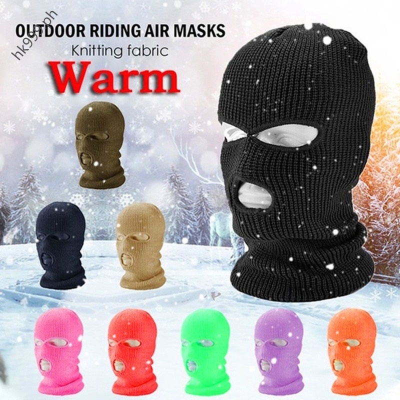 Fashion 3-Hole Knitted Full Face Cover Ski Mask, Winter Balaclava ...