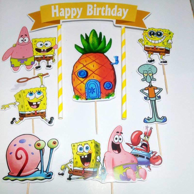 Spongebob Birthday Cake Topper - Design Talk