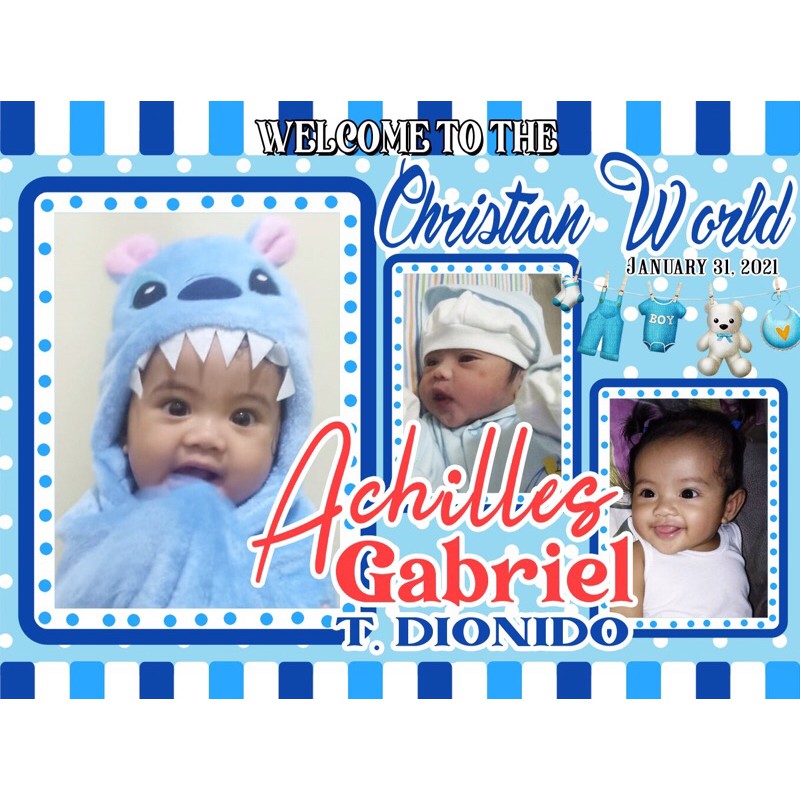 TARPAULIN #9 | 3x4 | BAPTISM | CHRISTENING | BIRTHDAY | BLUE | Shopee ...