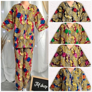 (S-XL) Pajamas Batik Long Sleeve Chart 3⁄4 Couple SKU 63447 PJT Size S M L XL Original Nightgown Suit Brand MJ Liong #8