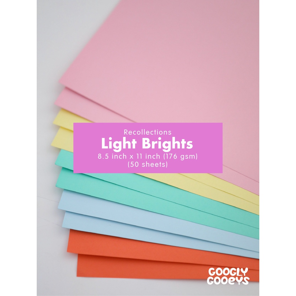 Recollections Cardstock Paper Light Brights Craft Art DIY Projects Color Pastel Letter (50