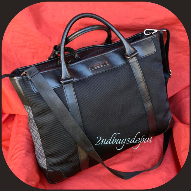 Burberry Black Label Nylon Leather Laptop Document Office Tote Bag | Shopee  Philippines