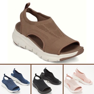 2022 Summer Women Sandals Solid Color Mesh Wedge Shoes Hollow Out Casual Open Toe Female Sandalias