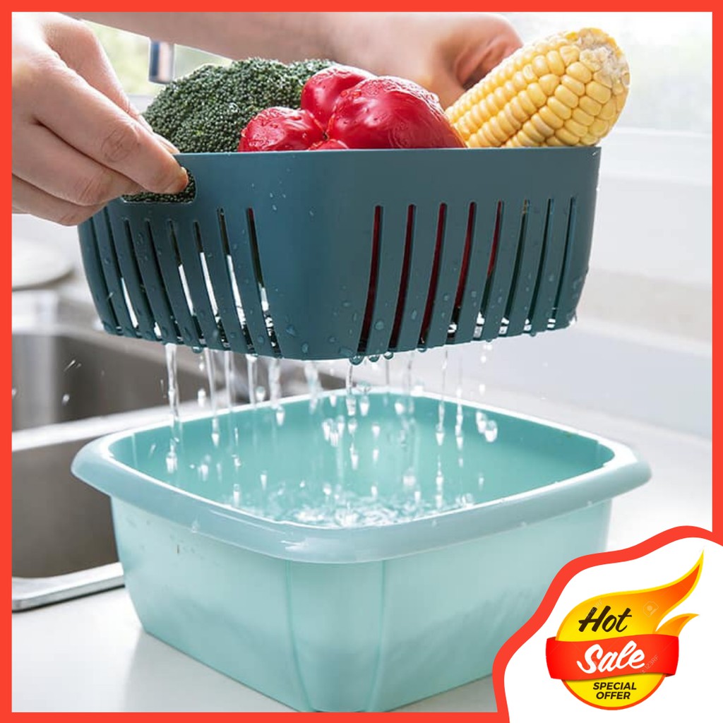Over-The-Sink Colander - Sleek Black Strainer With Handles For Pasta & Veggies