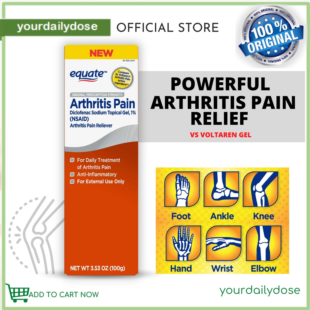 Equate Arthritis Pain Relieving Gel Diclofenac Sodium Gel 1 3.53oz