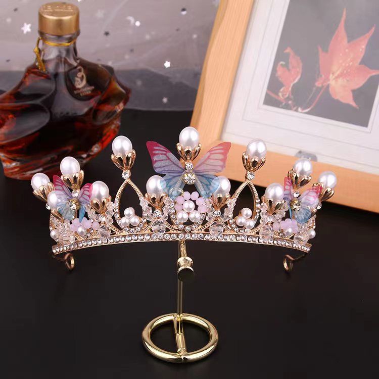 Kids Crown Girls Headband Butterfly Crystal Crown Shiny princess crown ...