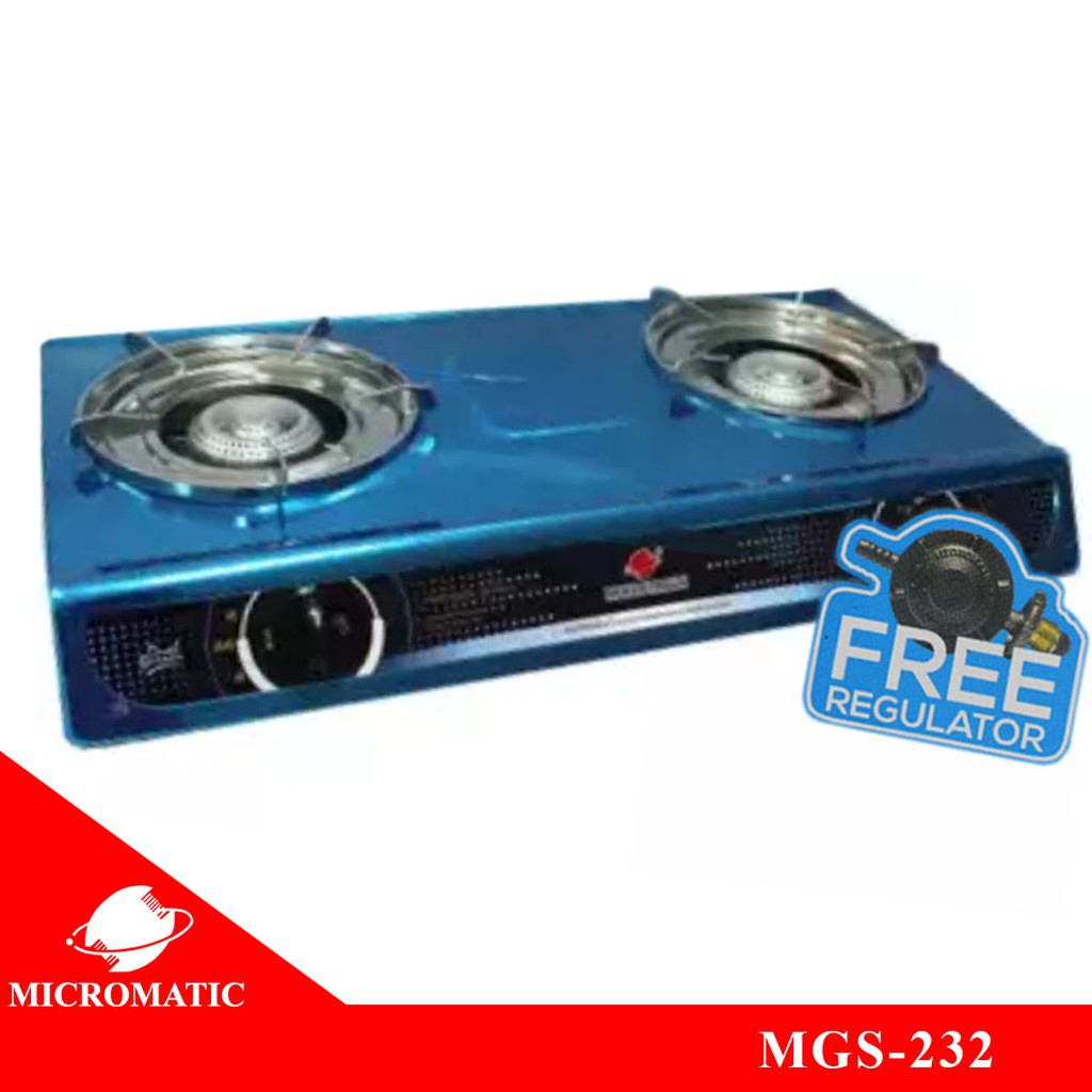 Micromatic MGS232 Double Burner Gas Stove with Regulator Shopee Philippines