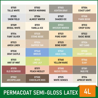 Boysen Permacoat Semi-Gloss Acrylic Latex Paint - 4L (10 Colors) Part 2 ...