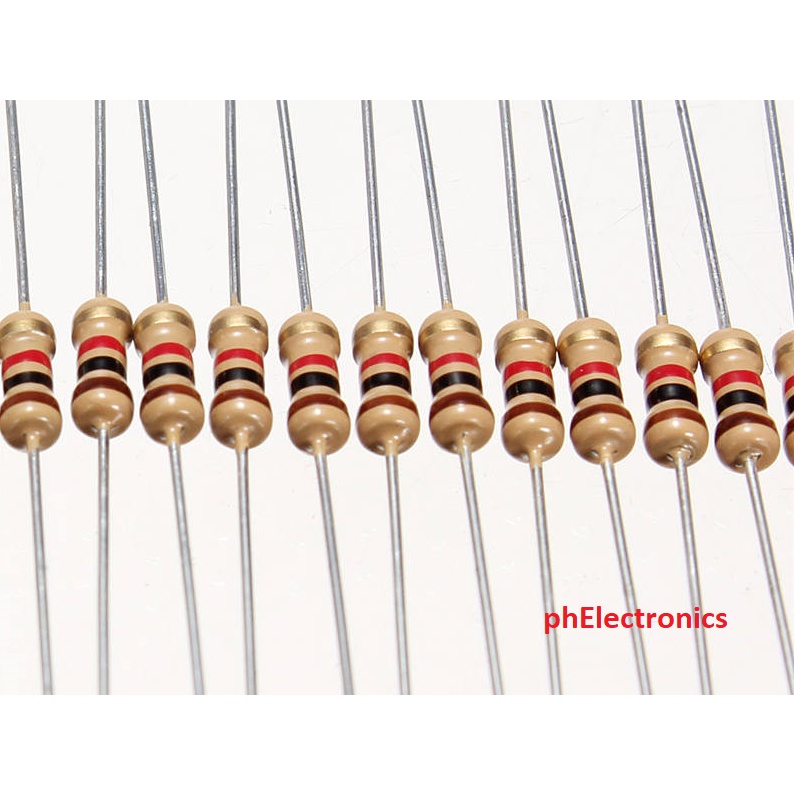 5pcs 1/4W resistors carbon resistor 220 2.2k 22k 4.7k 47k 1k 10k 100k