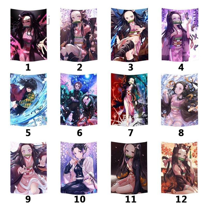 12 Types Japanese Anime Demon Slayer Kimetsu No Yaiba Wall Hanging Tapestry Wall Art Home Decor 150 100cm Shopee Philippines