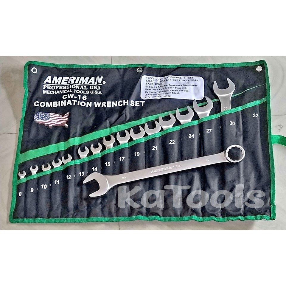 AMERIMAN USA COMBINATION WRENCH SET 16PCS Shopee Philippines