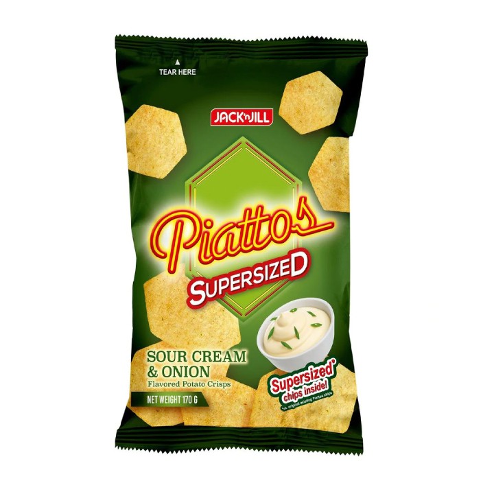 Jack 'n Jill Piattos Sour Cream And Onion Supersized Chips 170g