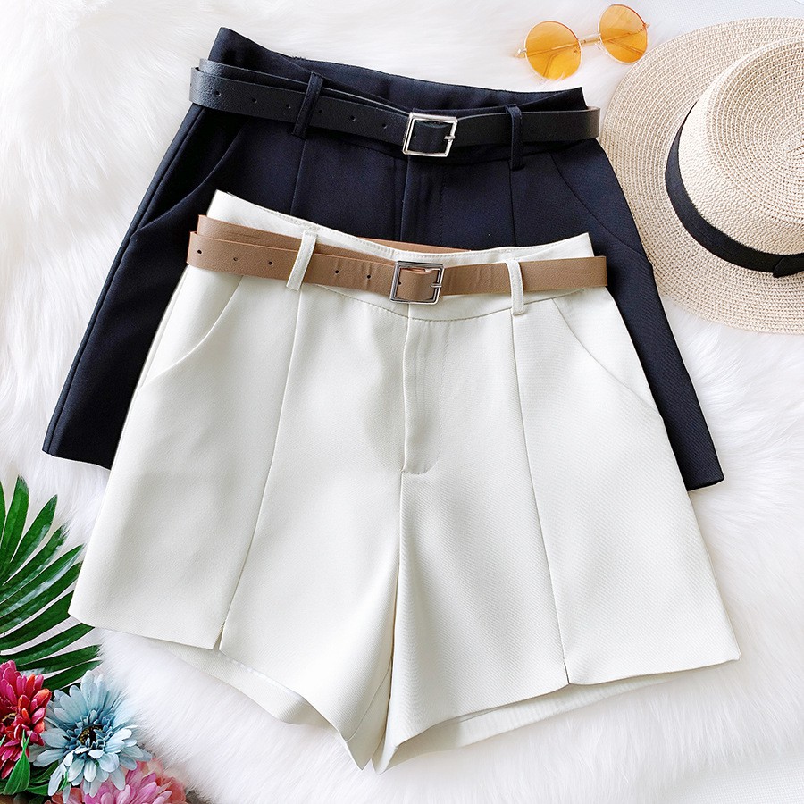 high waisted shorts with belt