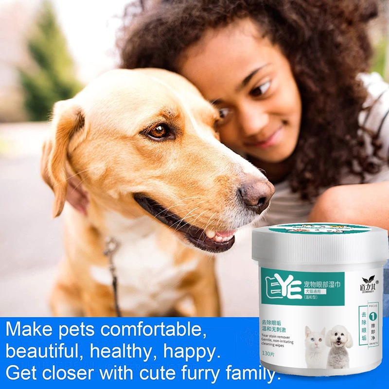 130PCS/Set  Pet Eye Wet Wipes Cat Dog Tear Stain Remover Pet Cleaning Paper Tissue Aloe Wipes #8