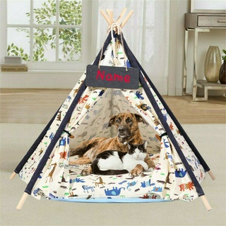 Large Cat Pet Tent House Dog Bed Kennel Foldable and Portable Pet Playpen with Removable Cushion