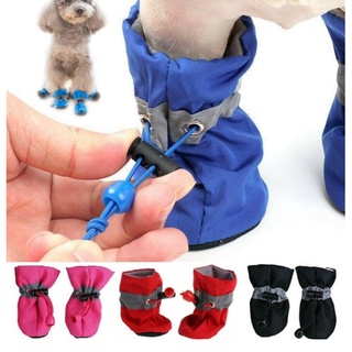 4 Pcs / Set Dog Boots Shoes Anti Slip Waterproof Portable Dog Shoes Cat Shoes