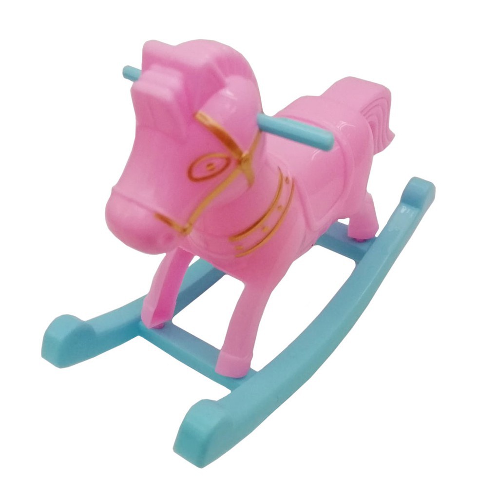 pink plastic rocking horse