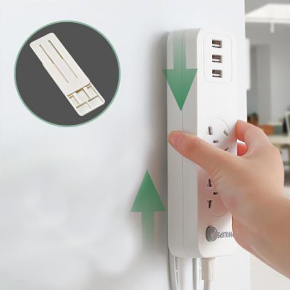Self Adhesive Power Strip Fixator PunchFree WallMounted Power Strip