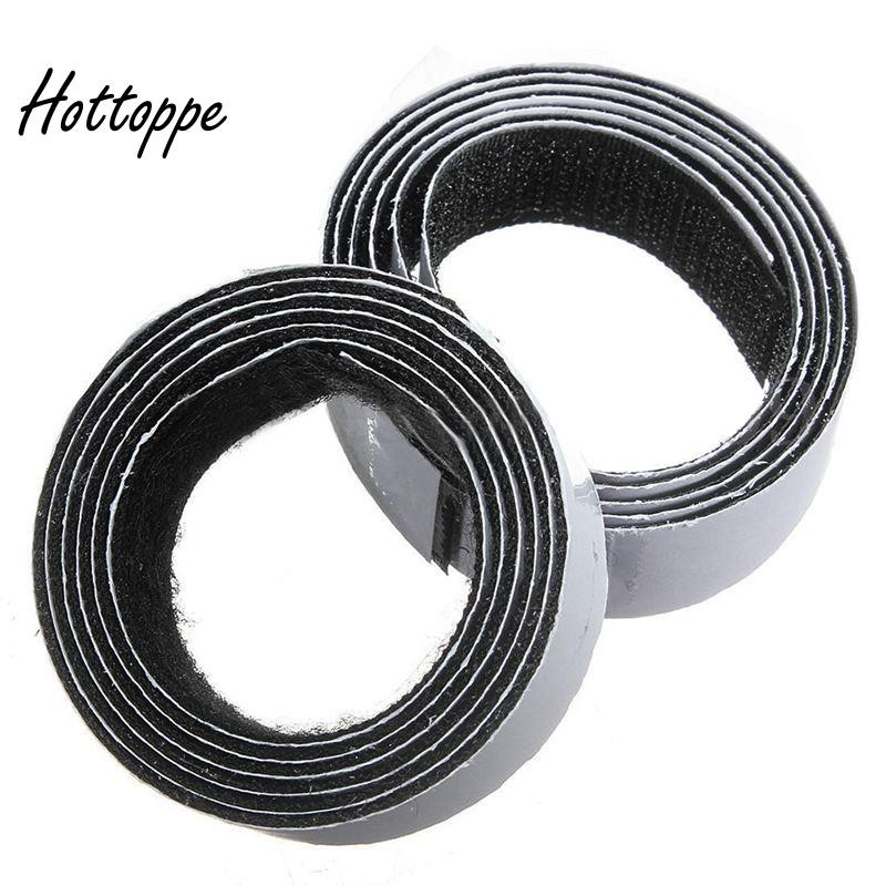 1m x20mm Self Adhesive Sticky Hook And Loop Roll Strap Black