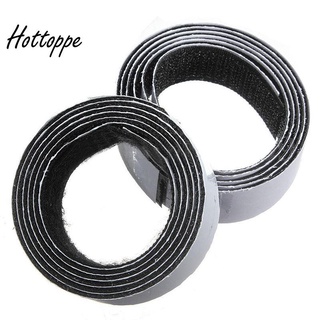 1m x20mm Self Adhesive Sticky Hook And Loop Roll Strap Black #1