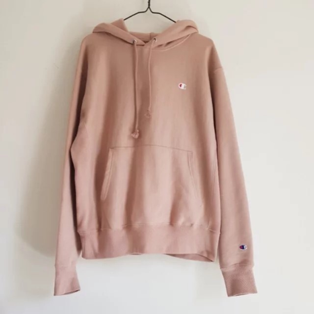 champion reverse weave hoodie sweatshirt rose