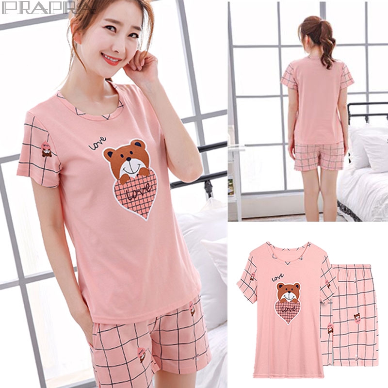 Housewear Women Loose Home Clothes Nigtwear Set Casual Sleep Wear Top Shorts Pajamas Leisure Wear Shopee Philippines