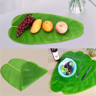 5PCS Artificial Banana Leaves Faux Tropical Leaves for Hawaiian Luau Party Decor Table Runner Centerpiece Place Mat #4