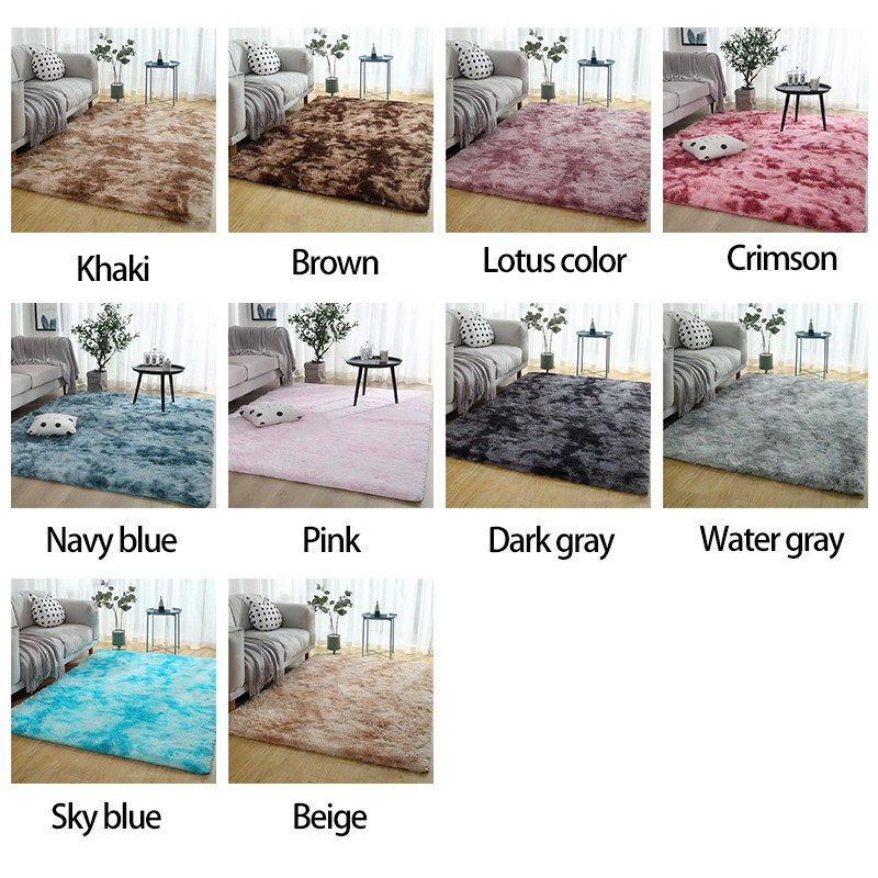 Ready Stock10 Colors Carpet Living Room Carpet Fur Rug Hairy Bedroom Plain Fluffy