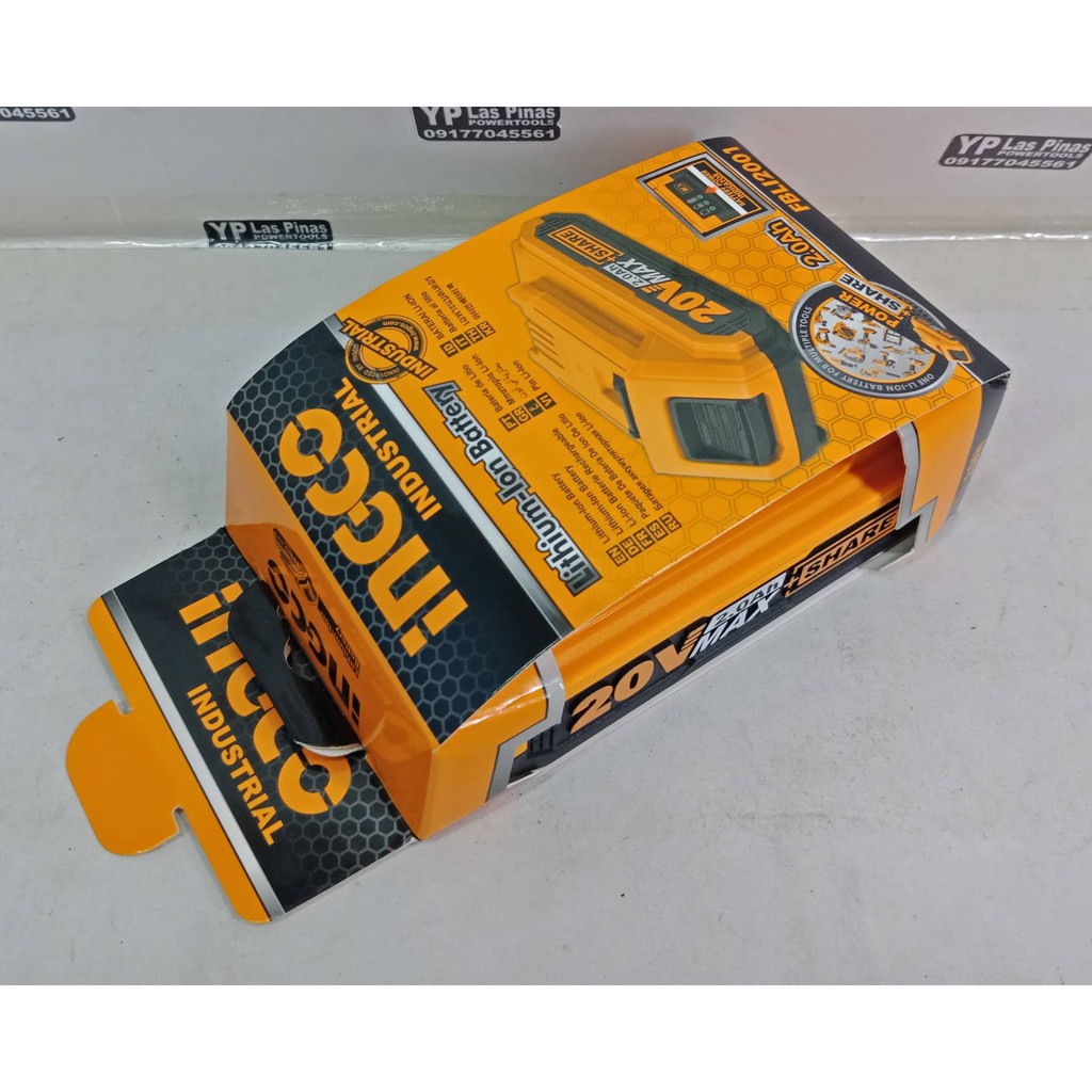 Ingco Battery Charger and Battery 20V FCL12001 (Orange) | Shopee ...