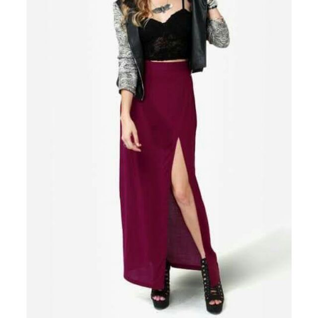 maxi skirt with slits for cheap