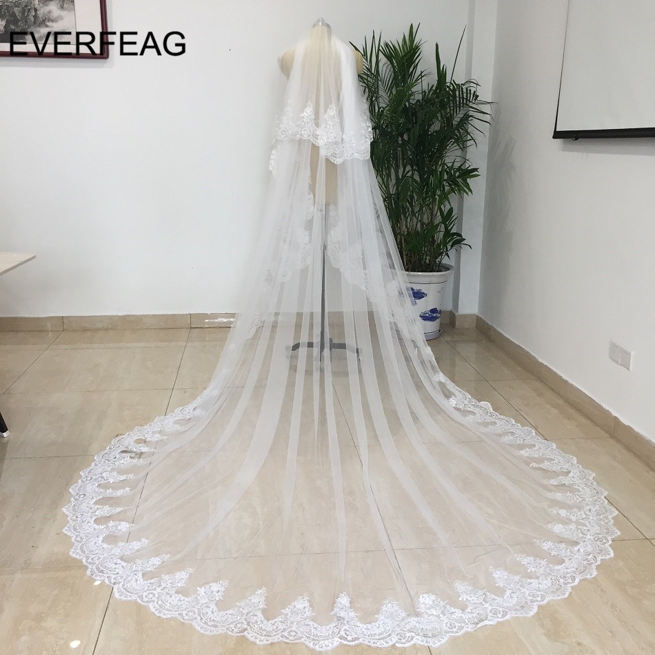 long wedding veils with crystals