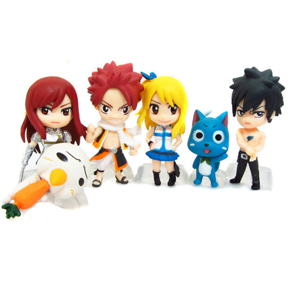 Fairy Tail Natsu 6 Pcs Anime Action Figure Doll Gift Kids Toy Cake Topper Decor Shopee Philippines