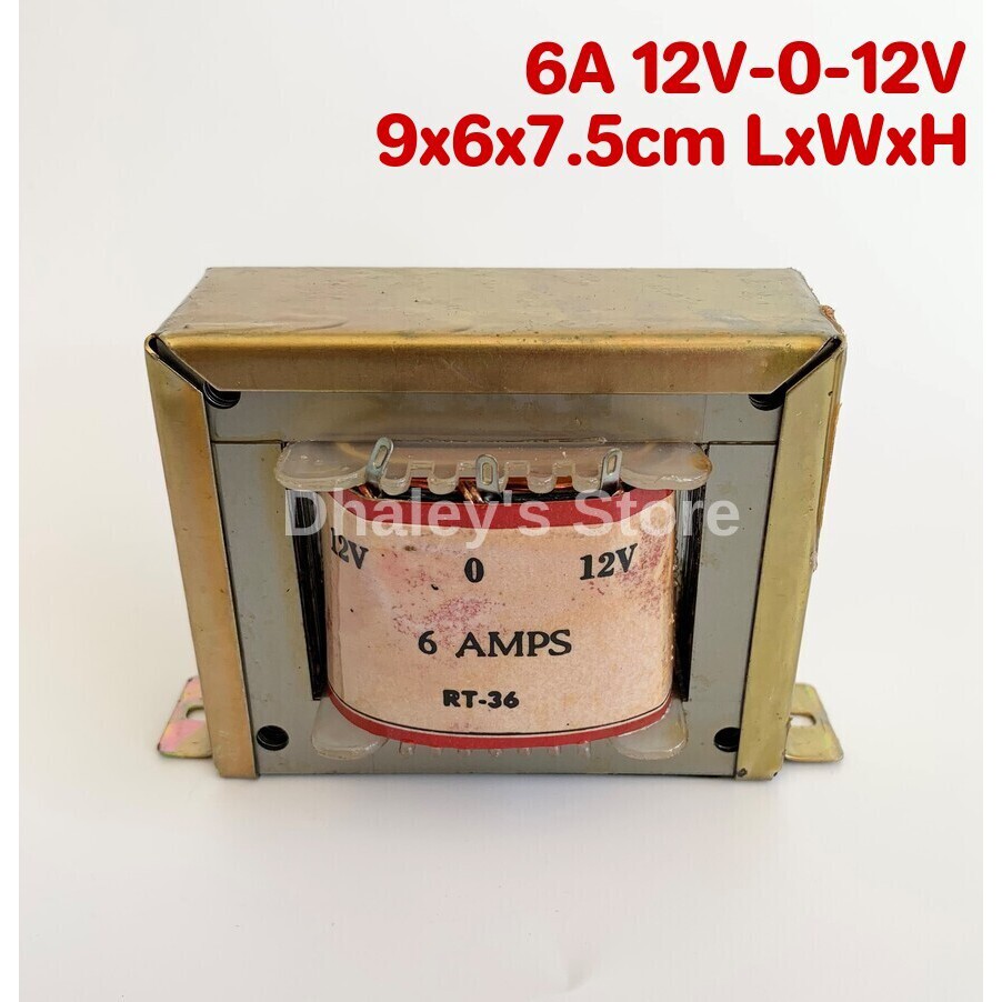 Transformer 6amperes primary 110v220vac secondary 12v x 2 / 6a 12v x 2