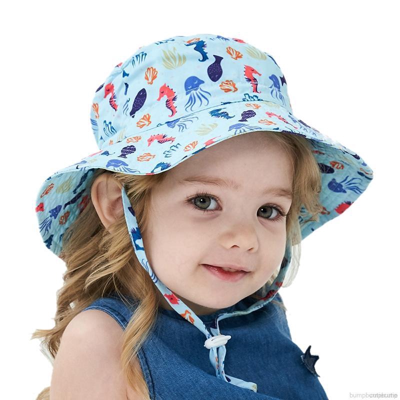 baby boy sun hat with chin strap