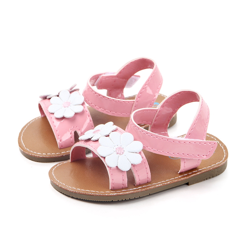 pink hard bottom baby shoes