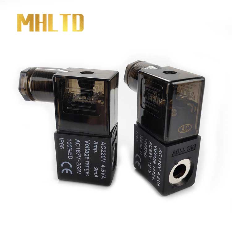 Pneumatic Air Solenoid Valve Coil Black DC12V DC24V AC110V AC220V For