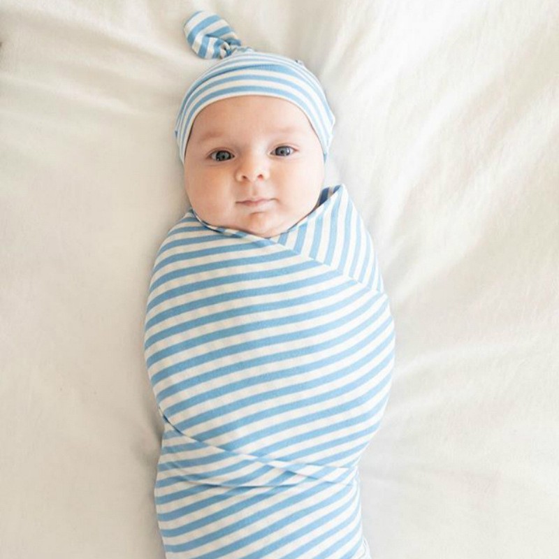 newborn swaddle and hat set