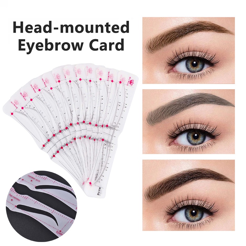 Trendy 12 Styles Thrush Card Kit / Reusable Eyebrow Shaper Stencil