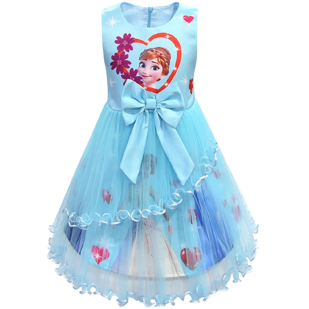 Frozen 2 Pattern Printed Princess Dress 