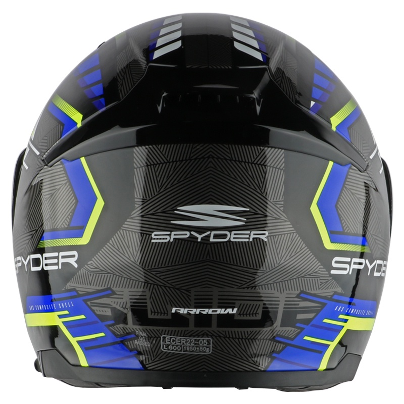 Spyder Alpha Half Face Motorcycle Helmet Black And Blue